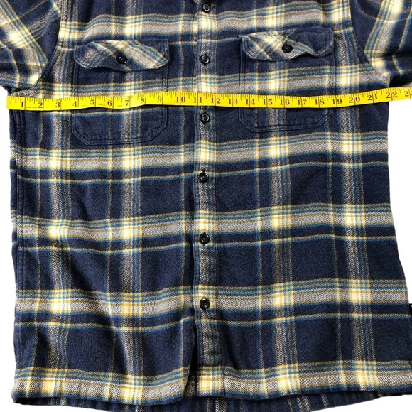 Patagonia Mens Medium Blue Plaid Organic Cotton Button Down Shirt, 53947, Fjord - Picture 8 of 10